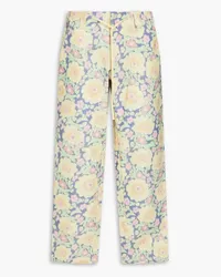 Jacquemus Taiolo Hose aus Baumwolle mit floralem Print Gelb