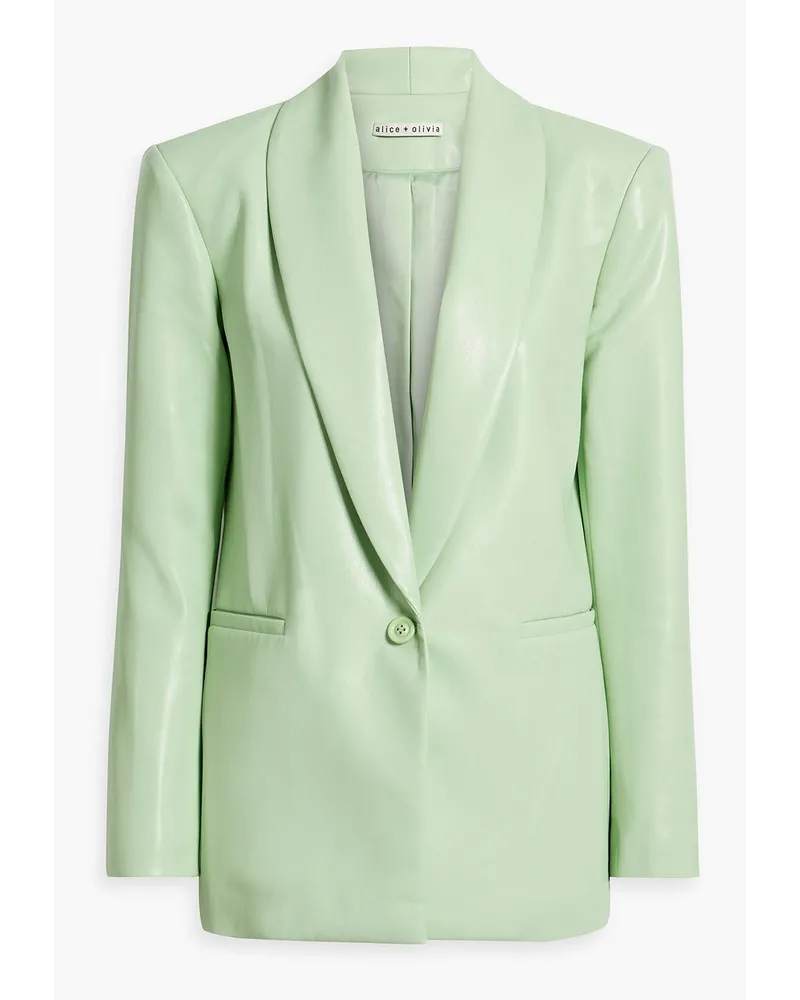 Alice + Olivia Alice OliviaDenny Blazer aus Kunstleder Grün