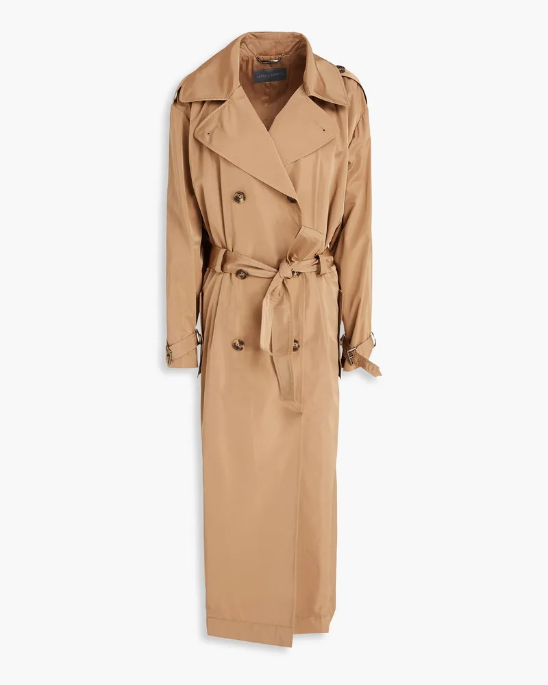 Alberta Ferretti Doppelreihiger Trenchcoat aus Shell Braun