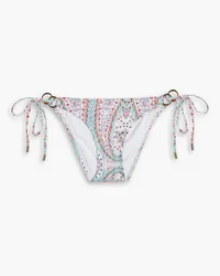 Melissa Odabash Tortola Artemis tief sitzendes Bikini-Höschen mit Paisley-Print Blau