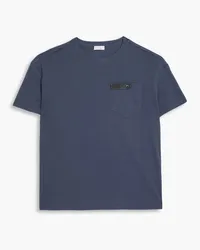 Brunello Cucinelli T-Shirt aus Baumwoll-Jersey mit Zierperlen Blau