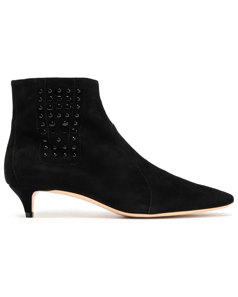 TOD'S Ankle Boots aus Veloursleder mit Nieten Schwarz