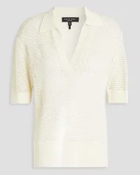 Rag & Bone Leah Poloshirt aus Lochstrick Weiß