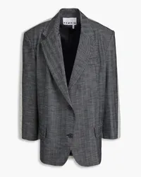 ROTATE Birger Christensen Zweifarbiger Oversized-Blazer aus Baumwolle mit Fischgratmuster Schwarz