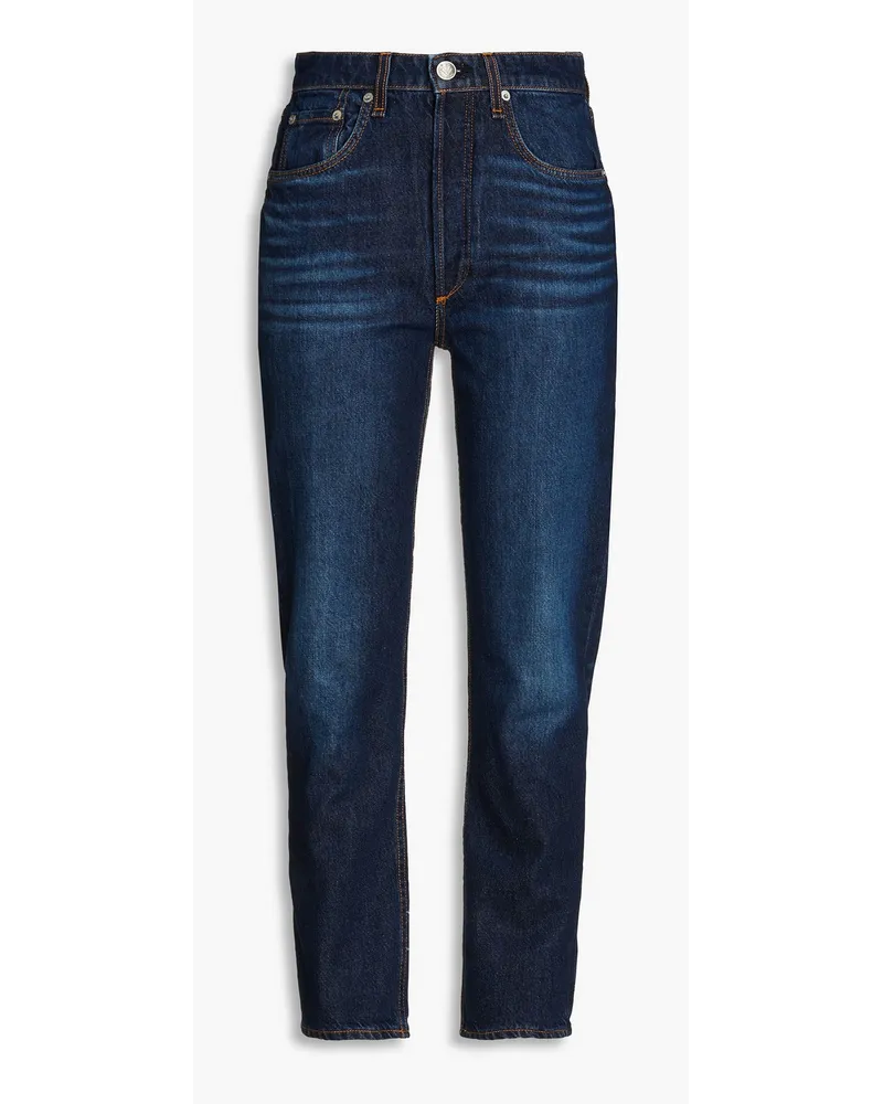 Rag & Bone Nina hoch sitzende Cropped Karottenjeans Blau