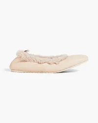 Gianvito Rossi Sansa Ballerinas aus Shearling Pink