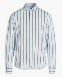 Sandro Striped cotton-poplin shirt Blau