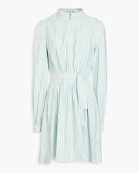 Etro Striped cotton-blend poplin mini dress Grün