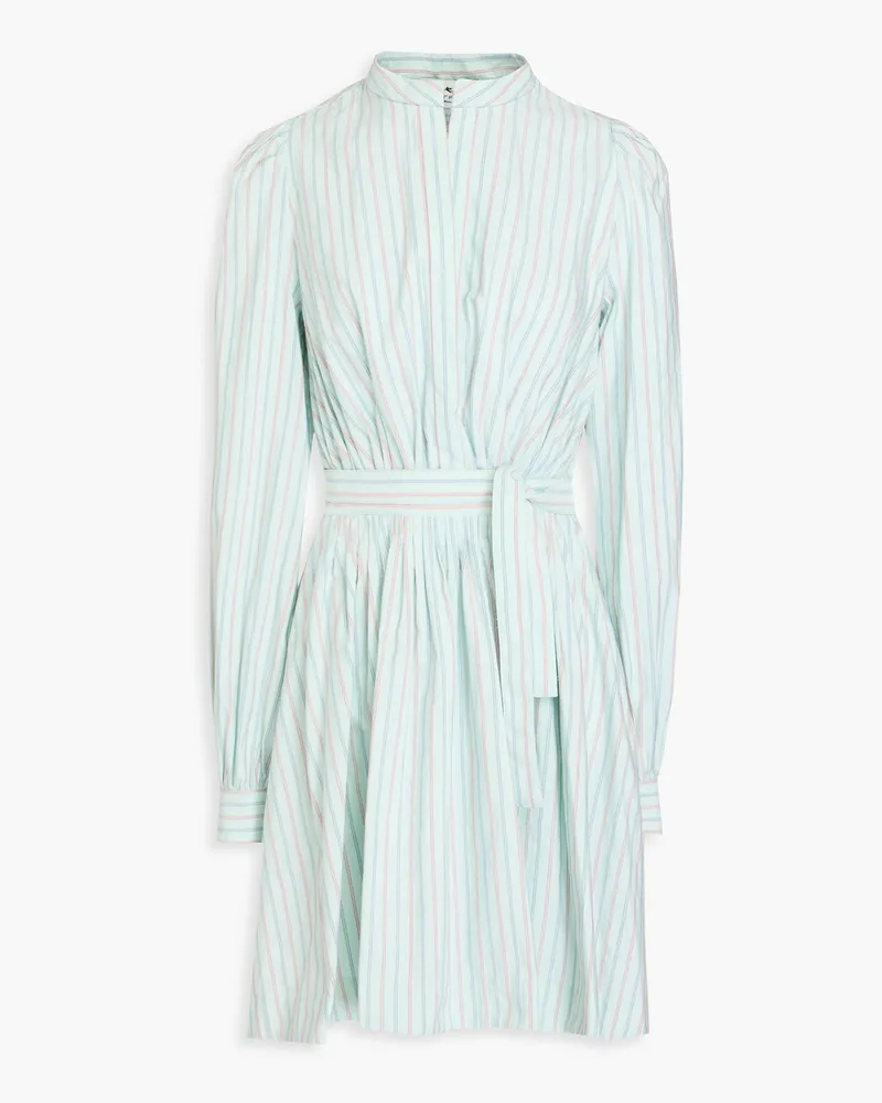 Etro Striped cotton-blend poplin mini dress Grün