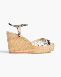 Stuart Weitzman Palmina Wedges aus Leder mit Schlangeneffekt Animal-print