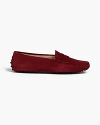 TOD'S Gommino Loafers aus Veloursleder Burgunderrot