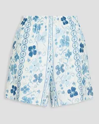 See by Chloé Shorts aus Gaze mit floralem Print Weiß