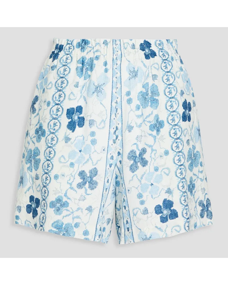 See by Chloé Shorts aus Gaze mit floralem Print Weiß