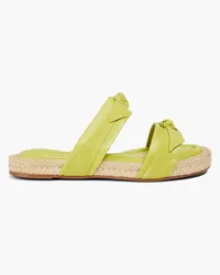 Alexandre Birman Clarita Espadrille-Sandalen aus Leder mit Schleife Grün