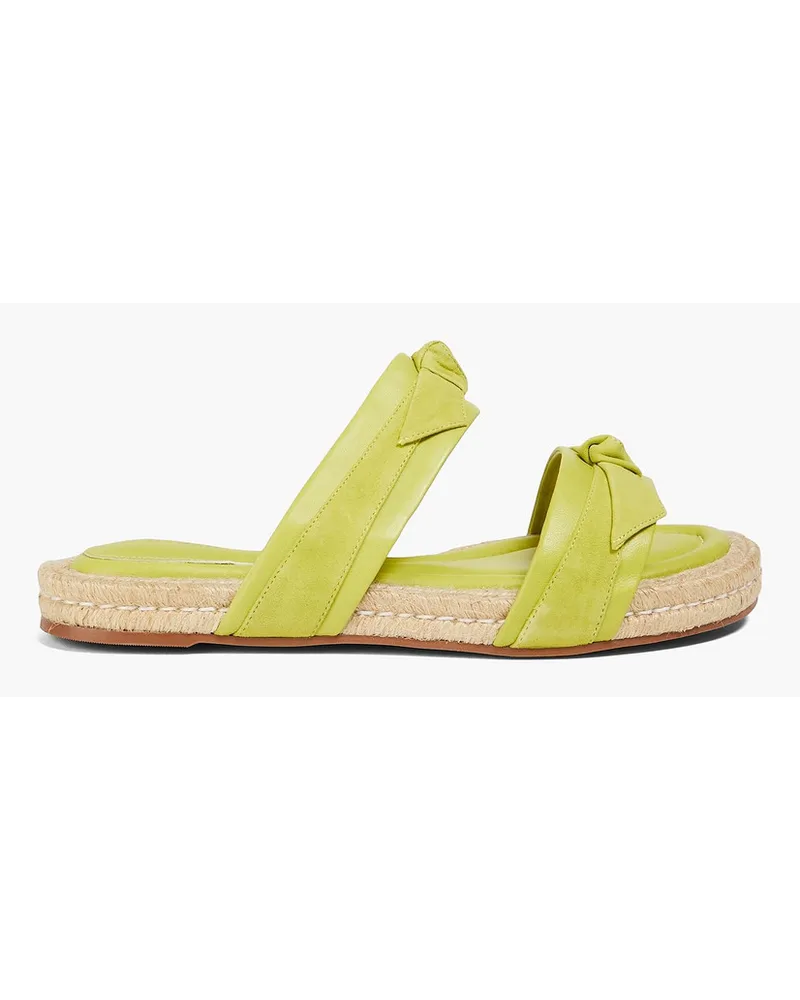 Alexandre Birman Clarita Espadrille-Sandalen aus Leder mit Schleife Grün