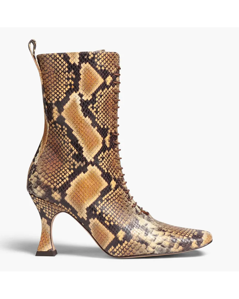 Miista Yana Ankle Boots aus Leder mit Schlangeneffekt Animal-print