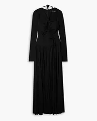 Proenza Schouler Neckholder-Maxikleid aus plissiertem Jersey mit Cut-outs Schwarz