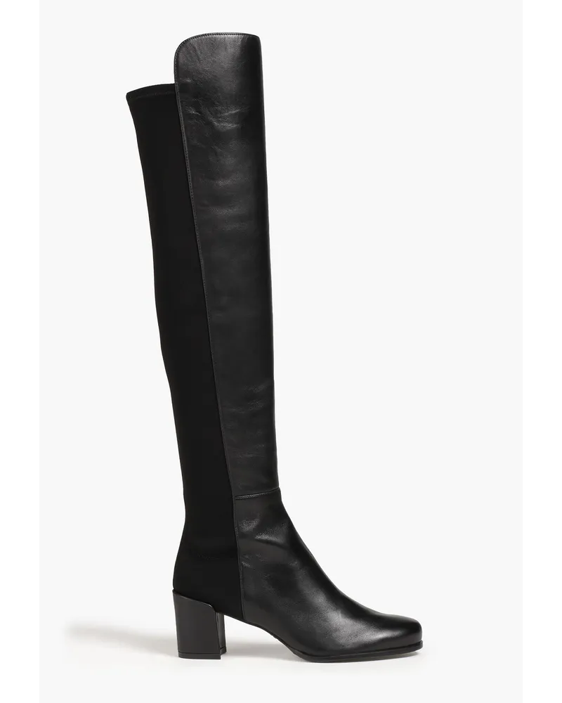 Stuart Weitzman City leather and neoprene over-the-knee boots Schwarz