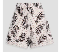 Shorts aus Baumwoll-Makramee mit Print