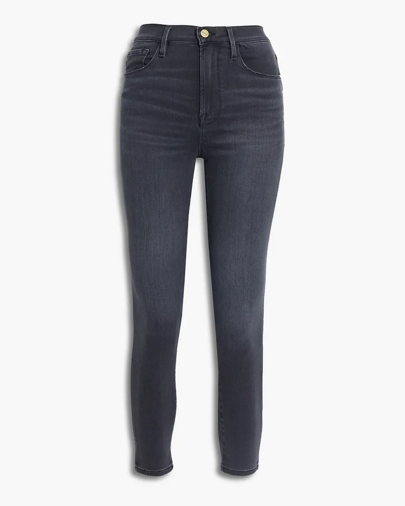 Frame Denim Ali hoch sitzende Cropped Skinny Jeans Blau