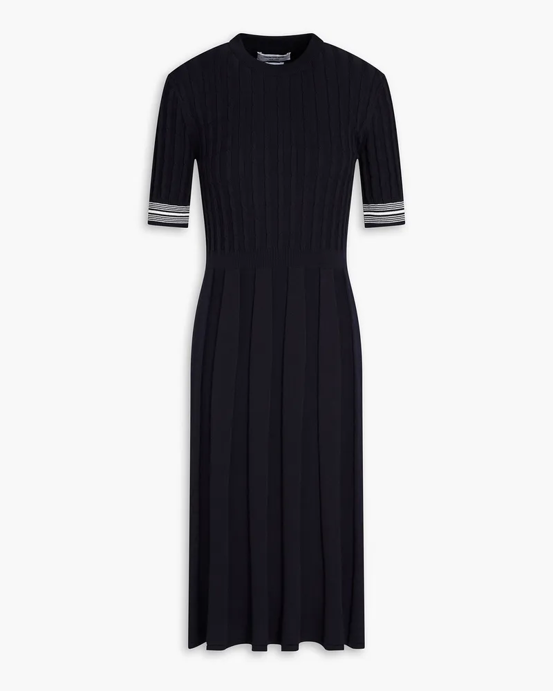 Thom Browne Kleid aus Baumwolle mit Zopfstrickmuster Blau