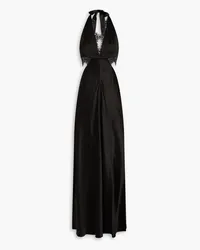 NICHOLAS Kylie Neckholder-Robe aus Satin mit Spitzenbesatz und Cut-outs Schwarz