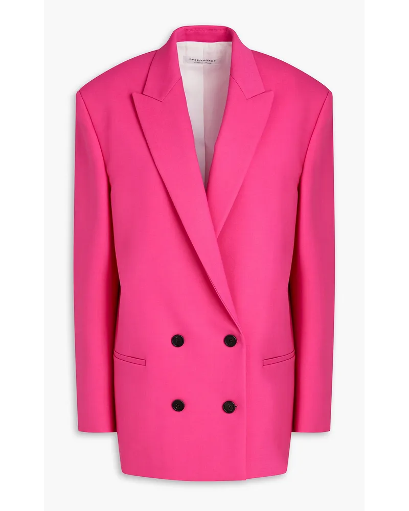 Philosophy Di Lorenzo Serafini Doppelreihiger Blazer aus Stretch-Wolle Pink