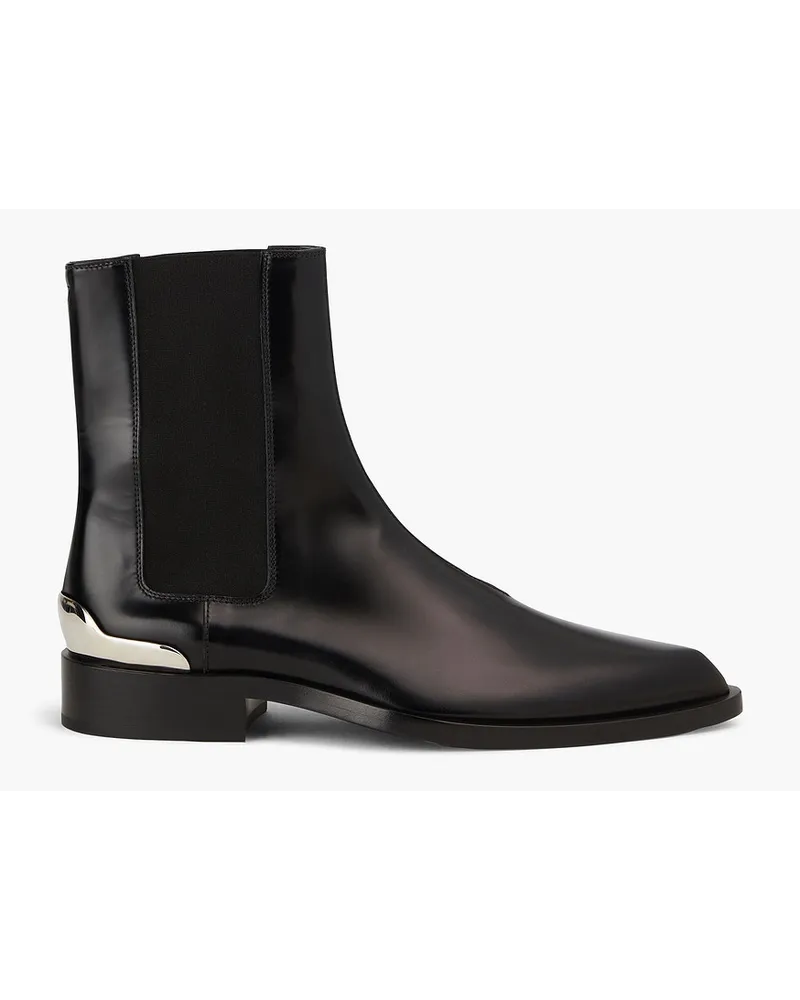 Jil Sander Ankle Boots aus Leder Schwarz