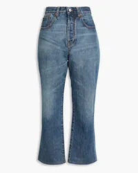 Victoria Beckham Halbhohe Kick-flare-Jeans inausgewaschener Optik Blau