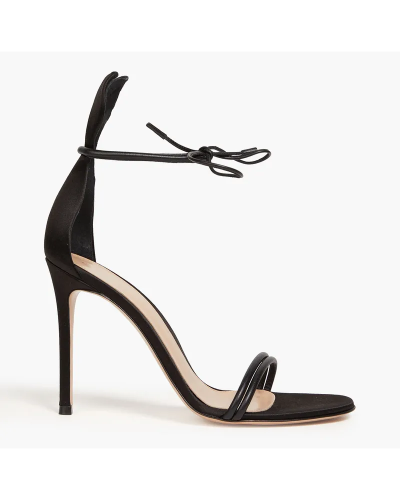 Gianvito Rossi Sandalen aus Satin und Leder Schwarz