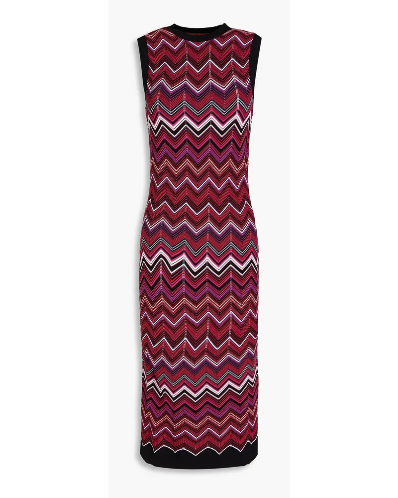 Missoni Midi-Strickkleid inHäkeloptik Rot