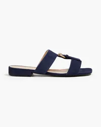 Sergio Rossi Sandalen aus Veloursleder mit Schnalle Blau