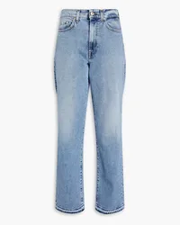 7 for all mankind Tall Logan hoch sitzende Jeans mit geradem Bein inausgewaschener Optik Blau