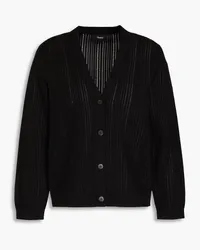 Theory Cardigan aus einer gerippten Baumwollmischung Schwarz