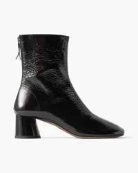 Proenza Schouler Glove Ankle Boots aus Lackleder inKnitteroptik Schwarz