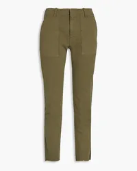 Nili Lotan Jenna Cropped Hose mit schmalem Bein aus Twill aus Stretch-Baumwolle Grün