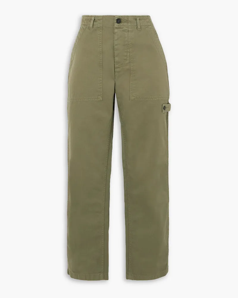 Fortela Jerry Cargohose mit geradem Bein aus Baumwoll-Twill Grün