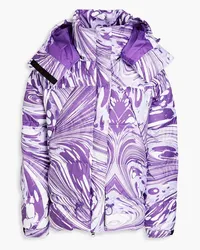 adidas Kapuzenjacke aus gestepptem Shell mit Print Lila