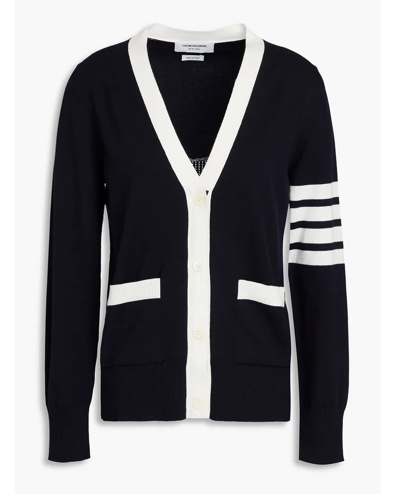 Thom Browne Hector Cardigan aus Baumwolle mit Intarsienmuster Blau