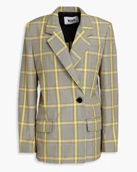 MSGM Blazer aus Crêpe mit Glencheck-Muster Gelb