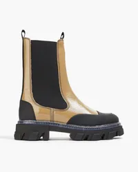 Ganni Chelsea-Boots aus Lackleder Neutral