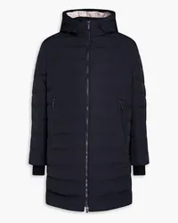 Thom Browne Gesteppter Daunenparka aus Shell mit Kapuze und Streifen Blau