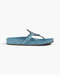 Tory Burch Ledersandalen mit Stachelrocheneffekt Blau