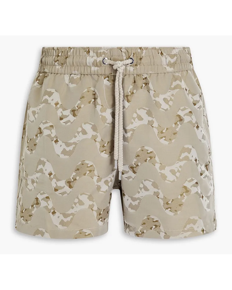 Frescobol Carioca Kurze Badeshorts aus Jacquard mit Camouflage-Print Grün