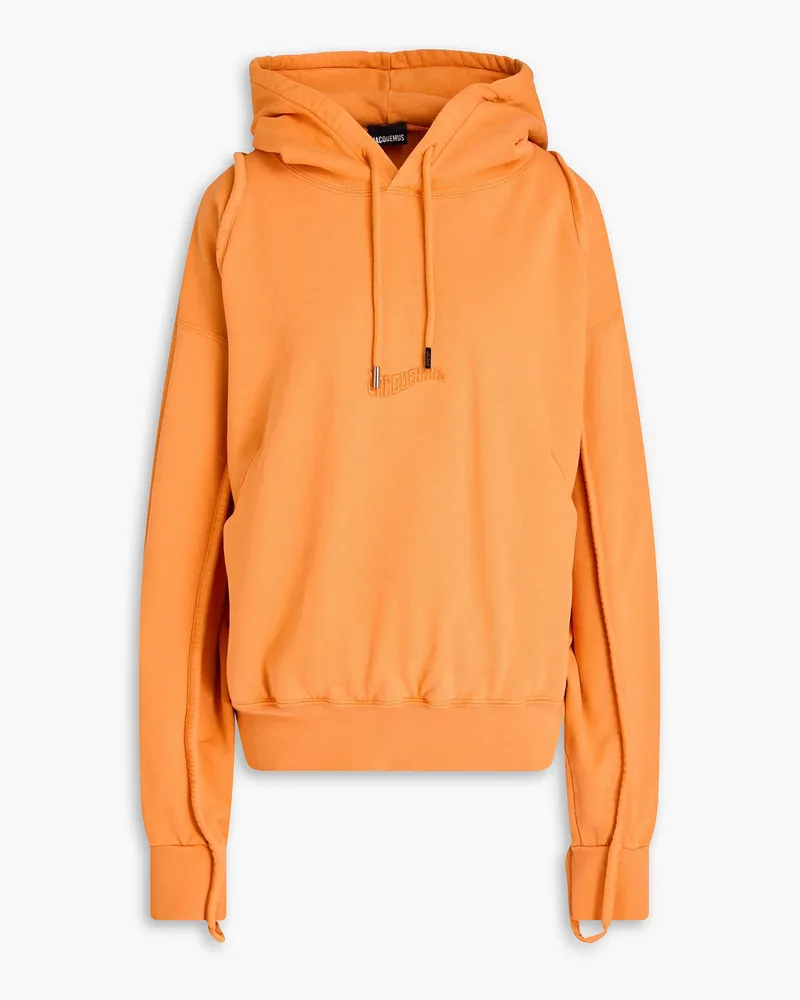 Jacquemus Hoodie aus Baumwollfleece Orange