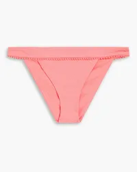 Heidi Klein Tief sitzendes Bikini-Höschen aus Stretch-Piqué Pink