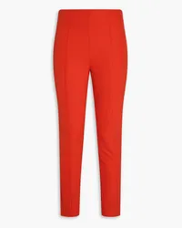 Veronica Beard Honolulu Cropped Hose mit schmalem Bein aus Stretch-Crêpe Rot