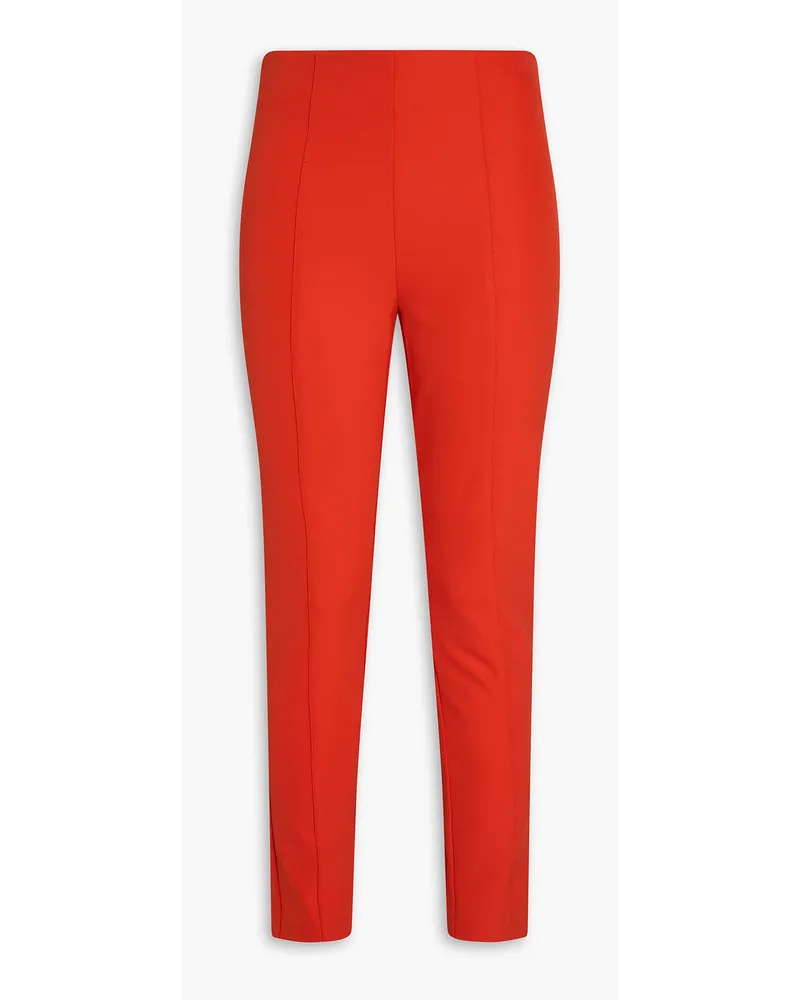 Veronica Beard Honolulu Cropped Hose mit schmalem Bein aus Stretch-Crêpe Rot