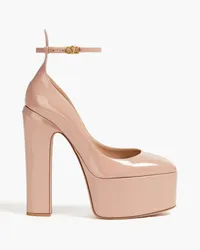 Valentino Garavani Tan-Go Plateau-Pumps aus Lackleder Neutral