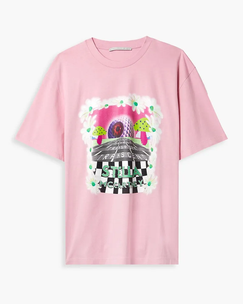 Stella McCartney Day Tripper T-Shirt aus Baumwoll-Jersey mit Print Pink